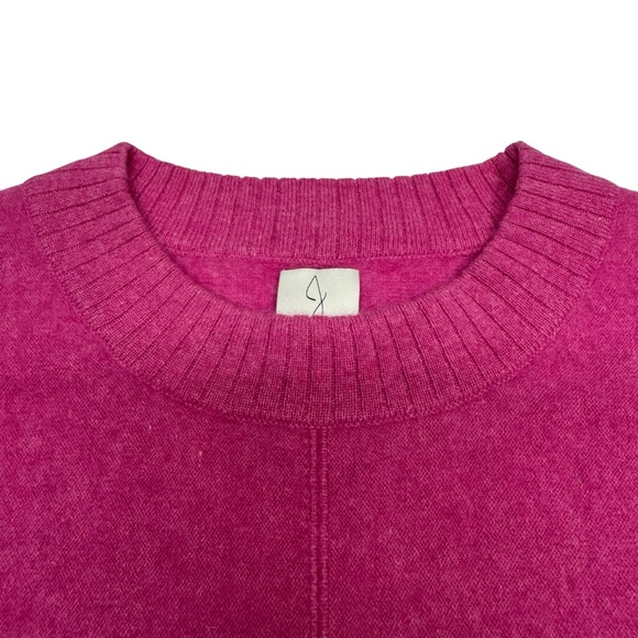 JOIE Cashmere Sweater Dolman Sleeve Crew Neck Women Size M Hot Pink Cozy Preppy - Picture 5 of 13